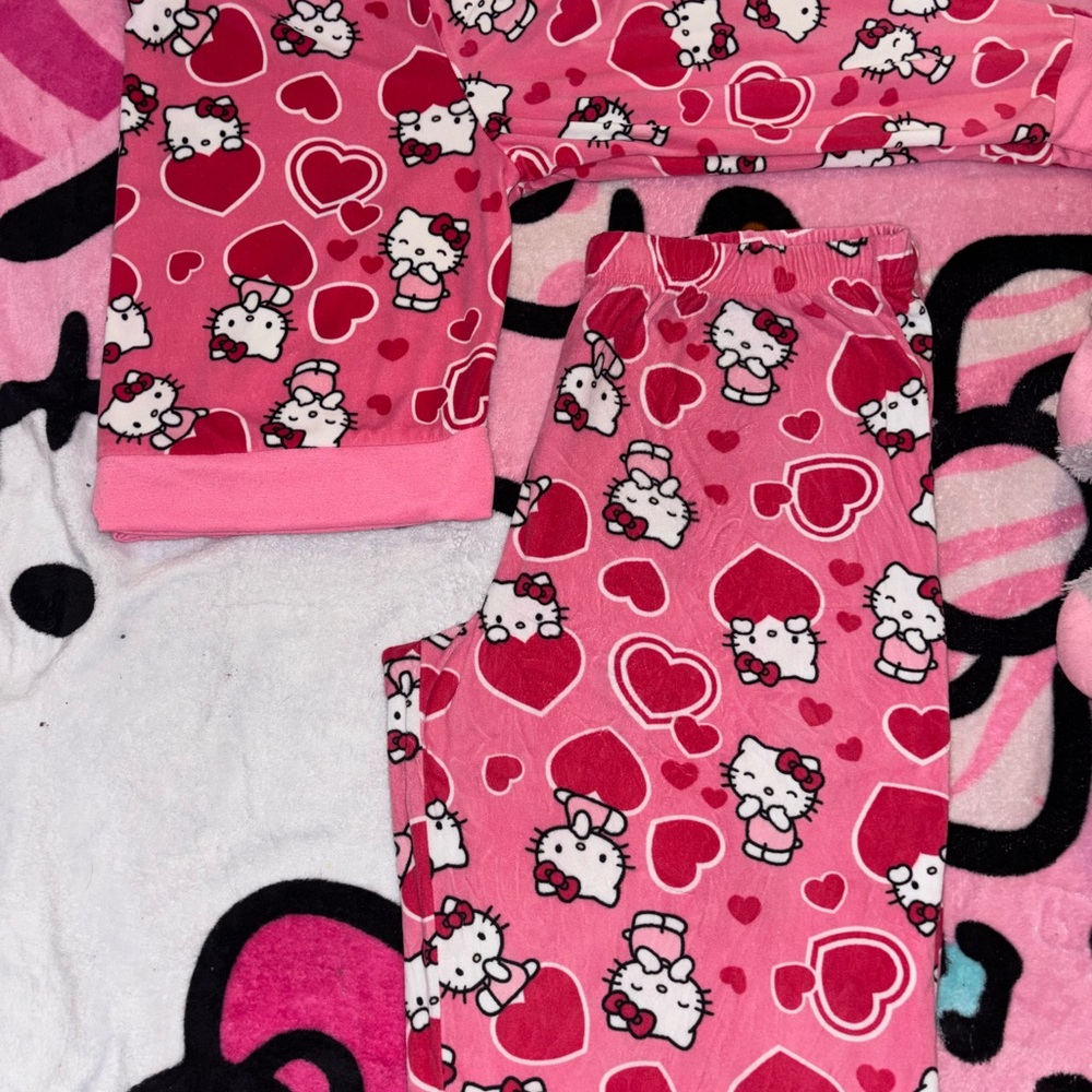 Sanrio Hello Kitty Pink and Red Pajama Set